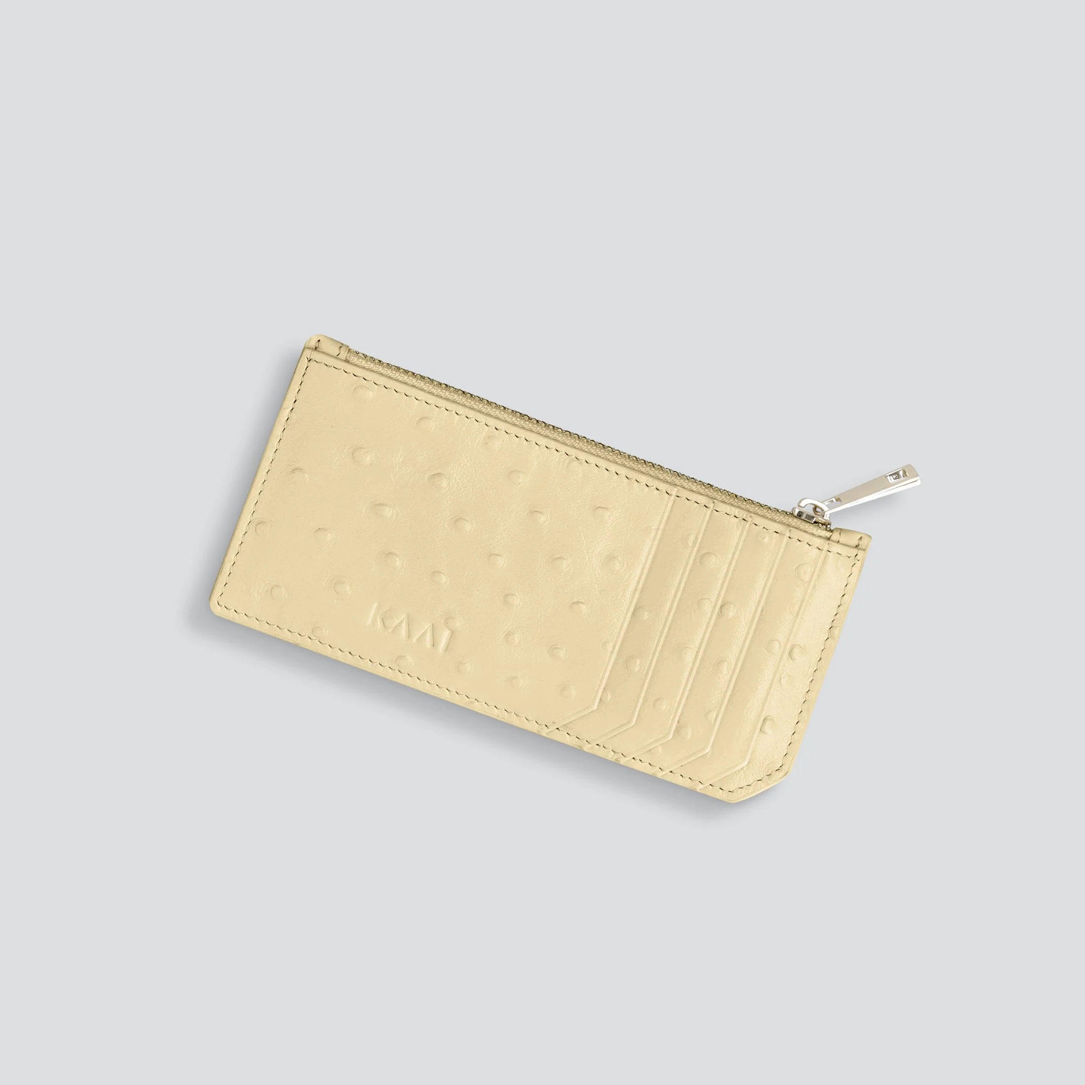 Cardholder - ostrich butter yellow