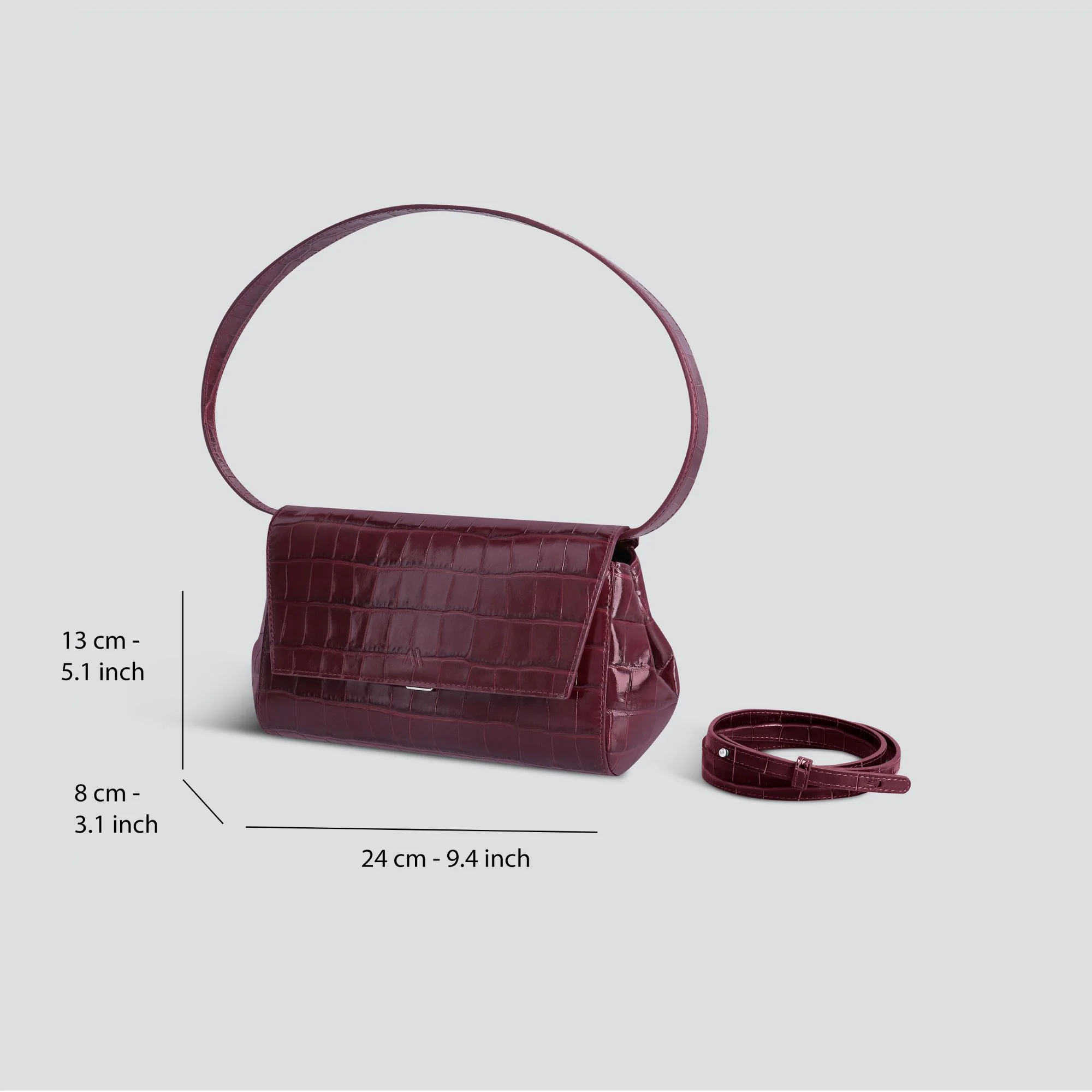 Ikon Clutch - croco aubergine - Image 4