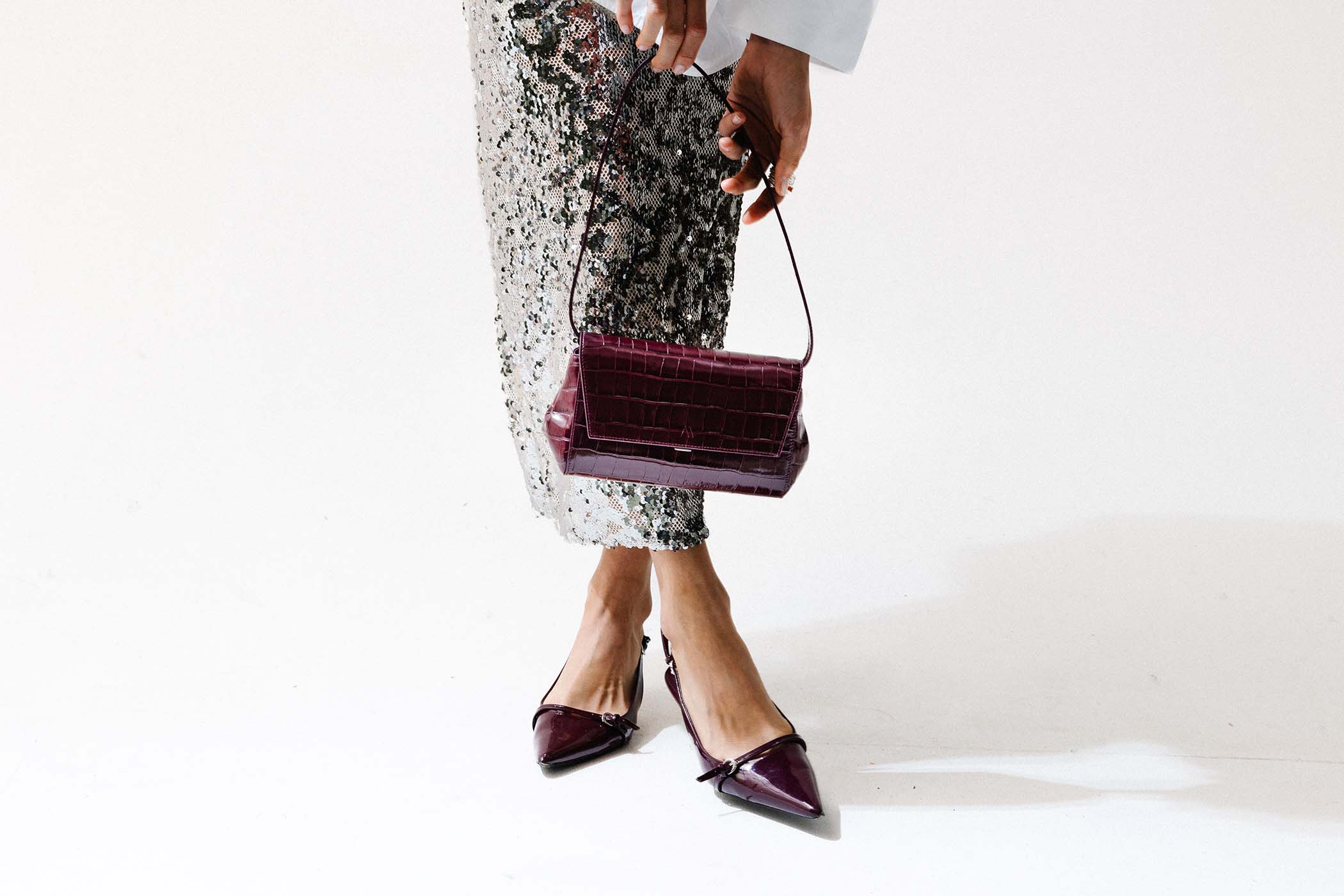 Ikon Clutch - croco aubergine - Image 5