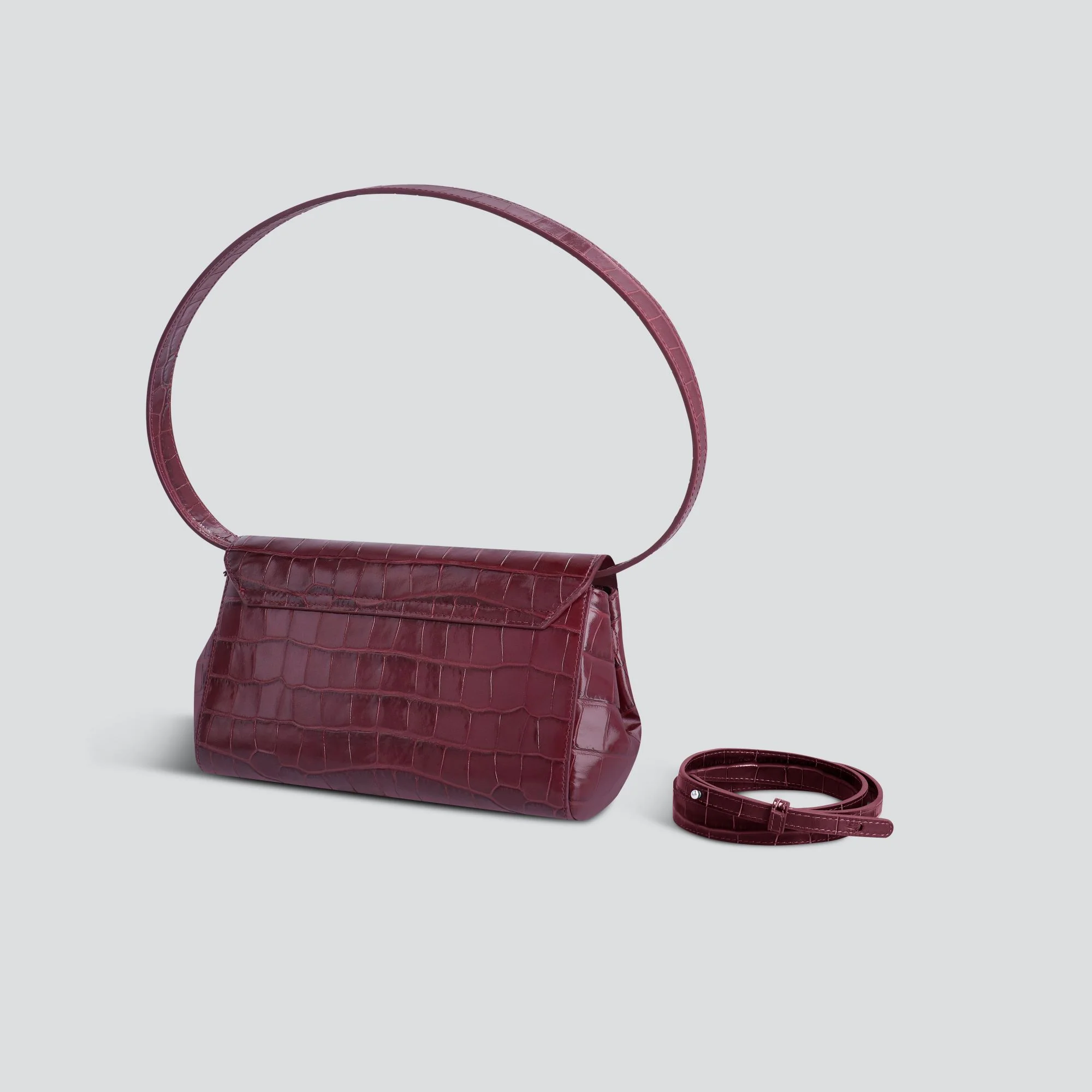 Ikon Clutch - croco aubergine - Image 6