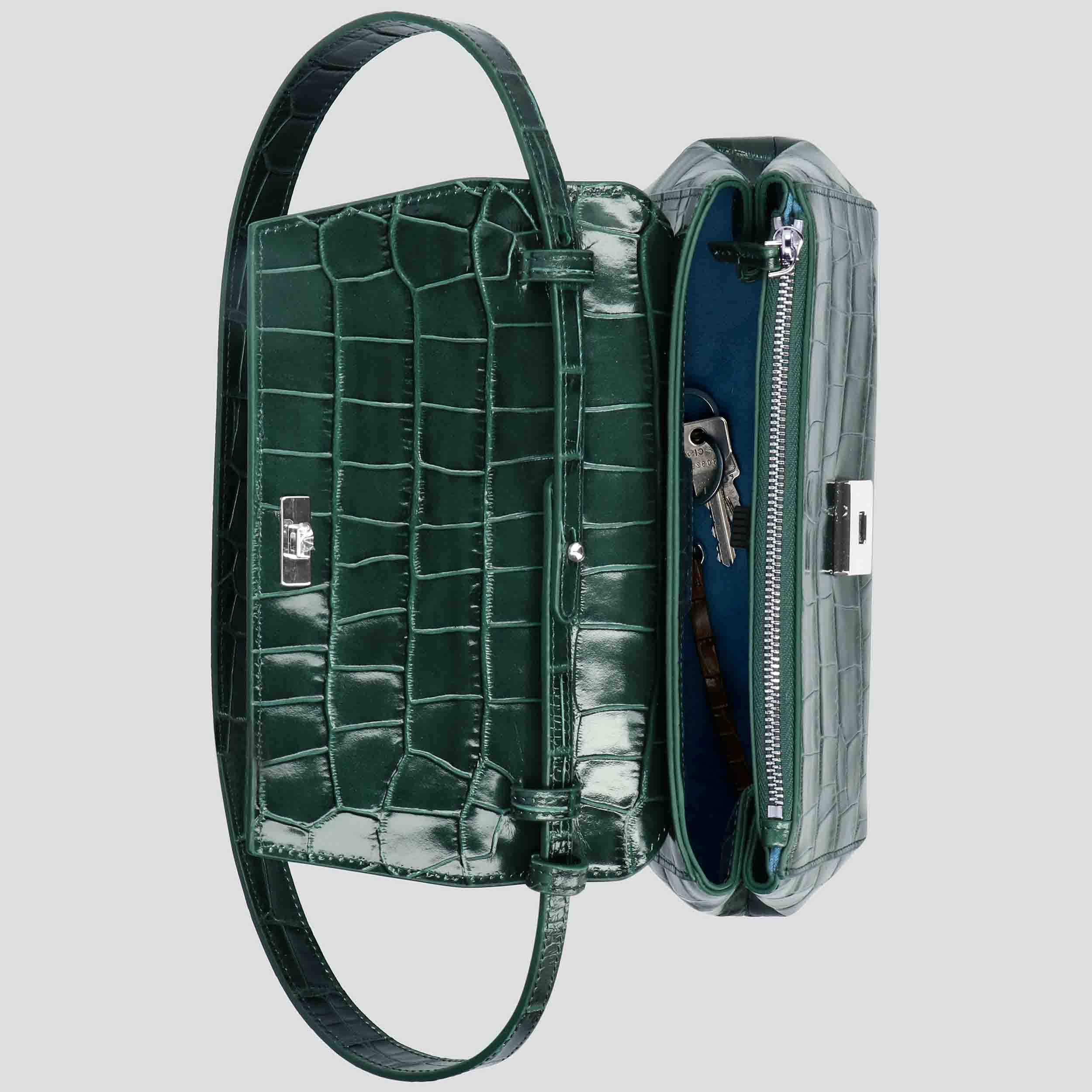 Ikon Clutch - croco pine green - Image 3