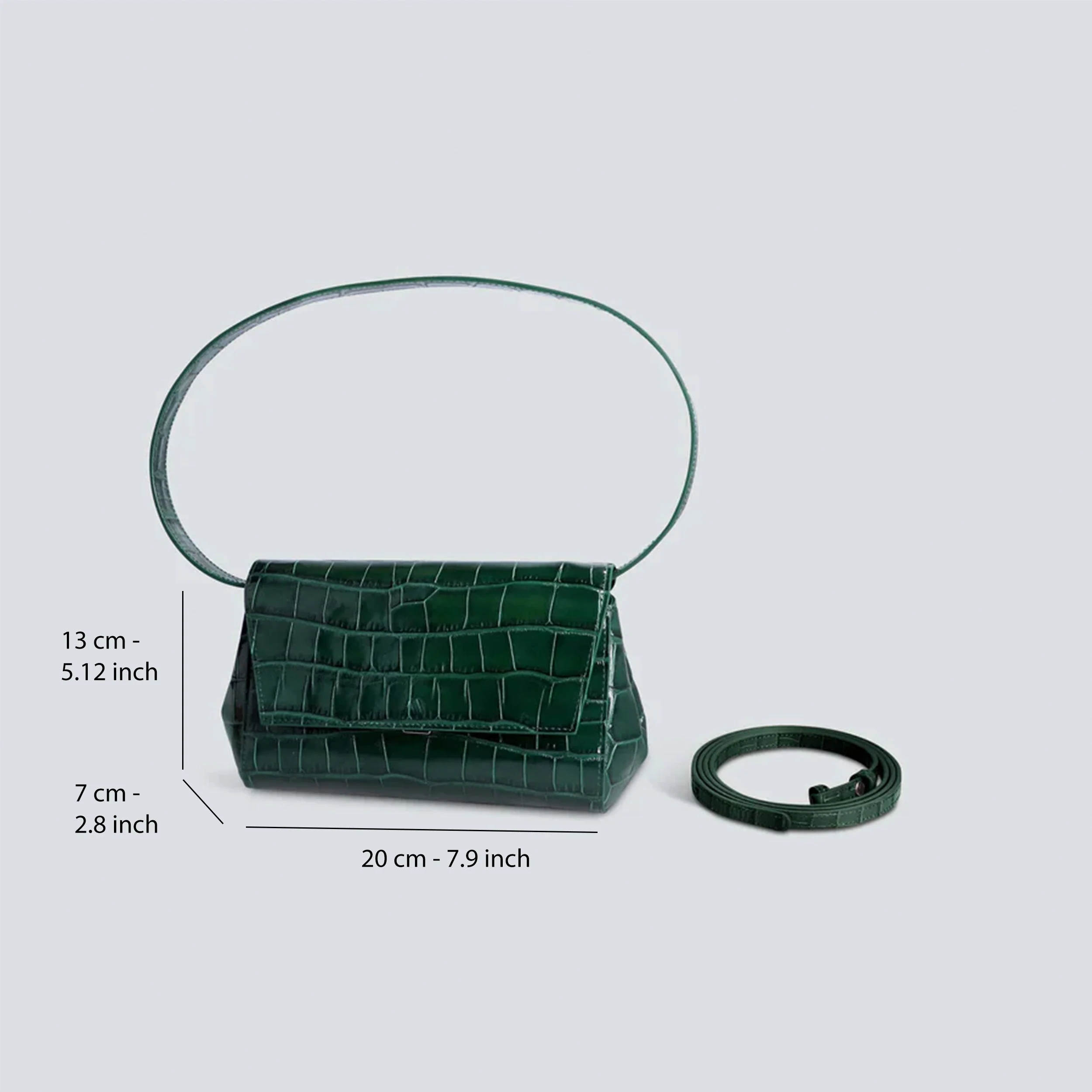 Ikon Clutch - croco pine green - Image 4