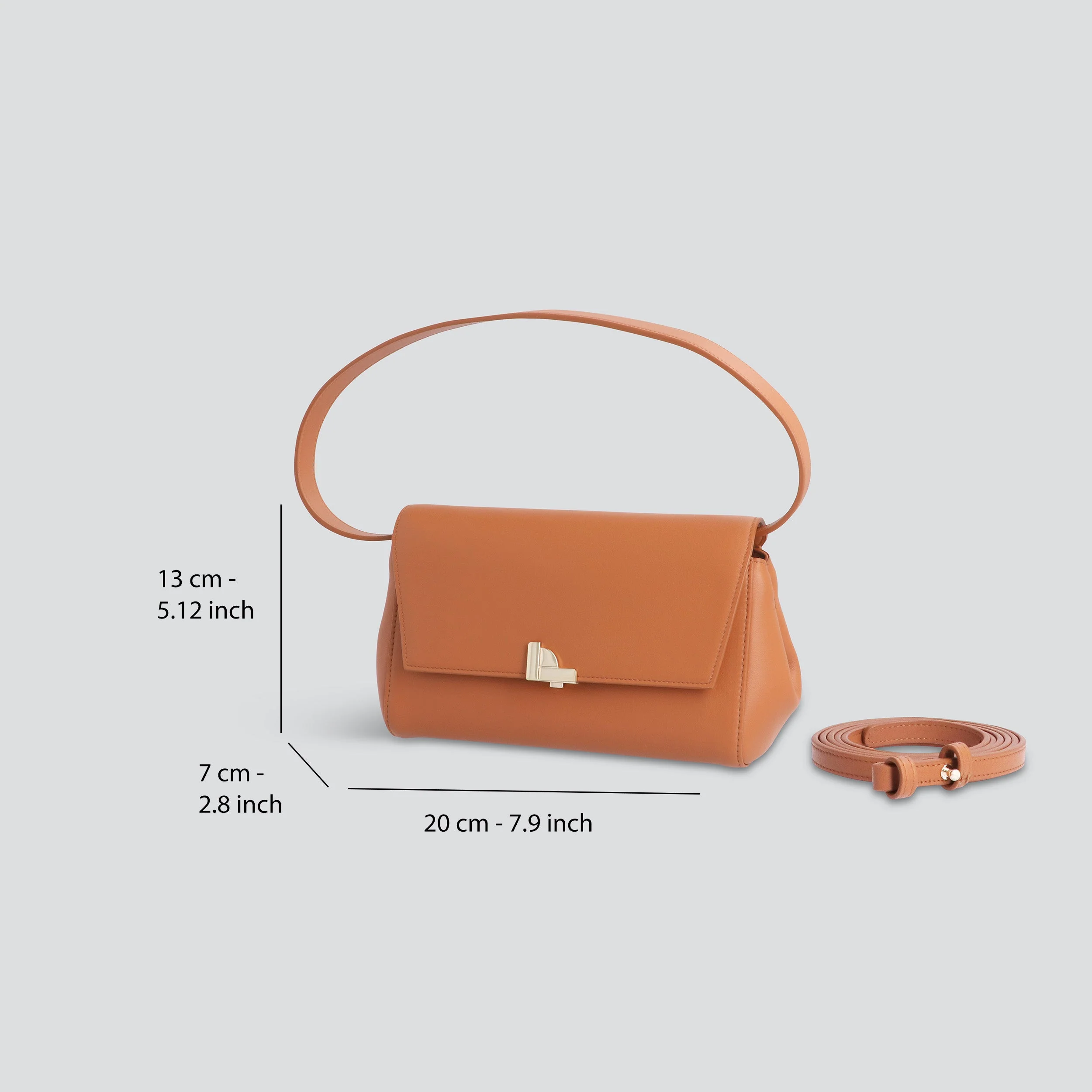 Ikon Clutch - light cognac with ornament - Image 3