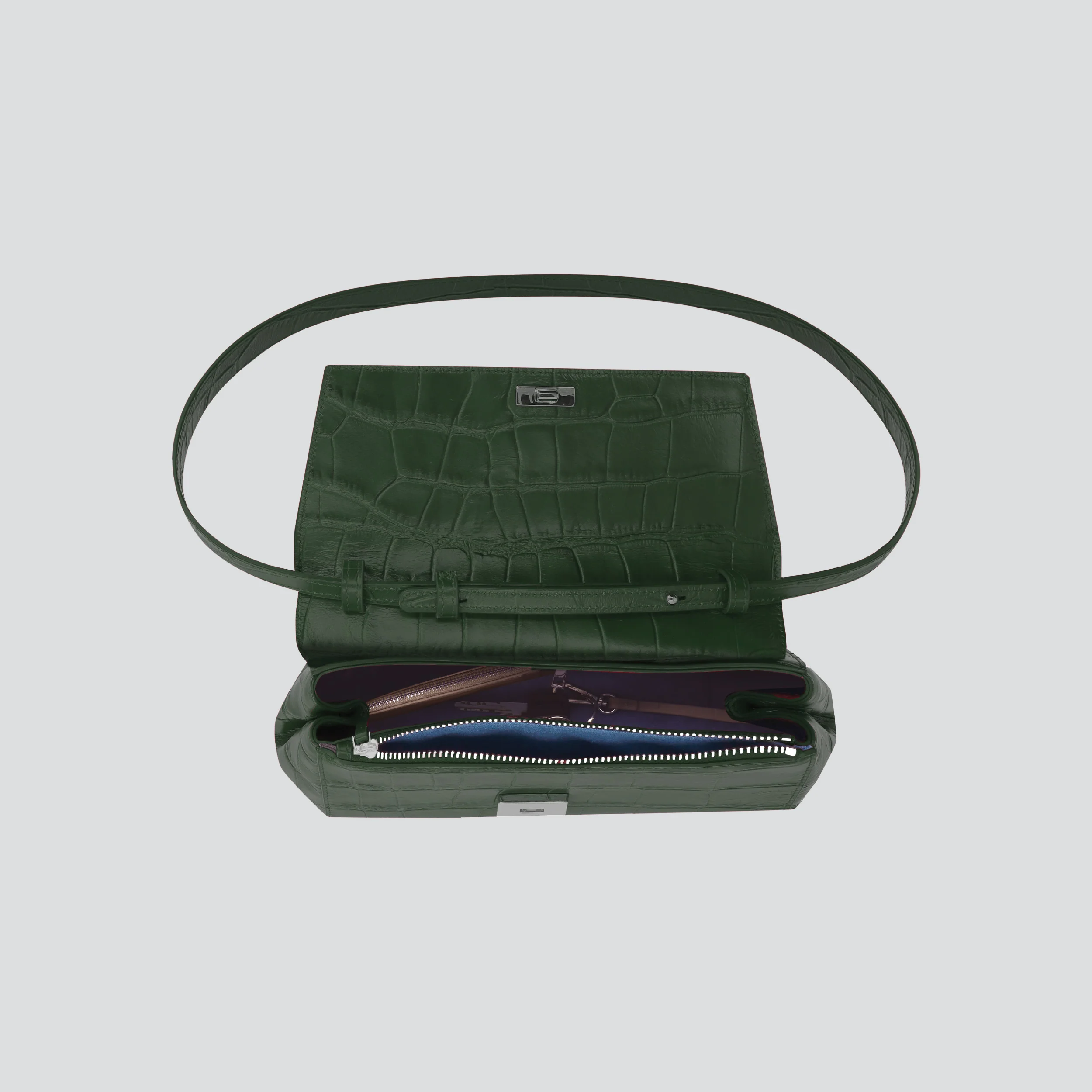 Ikon Clutch - soft croco british green - Image 3