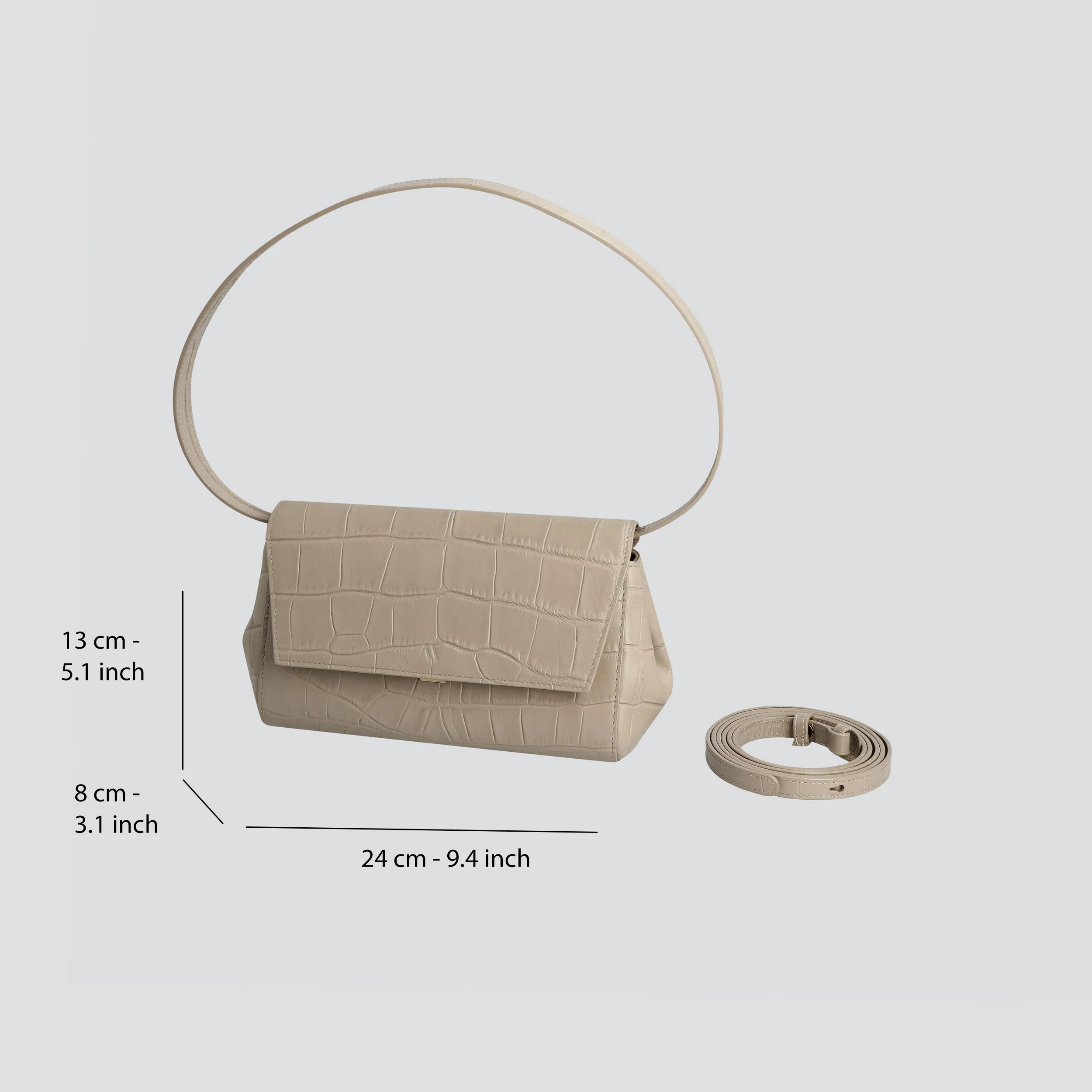 Ikon Clutch - soft croco clay taupe - Image 4