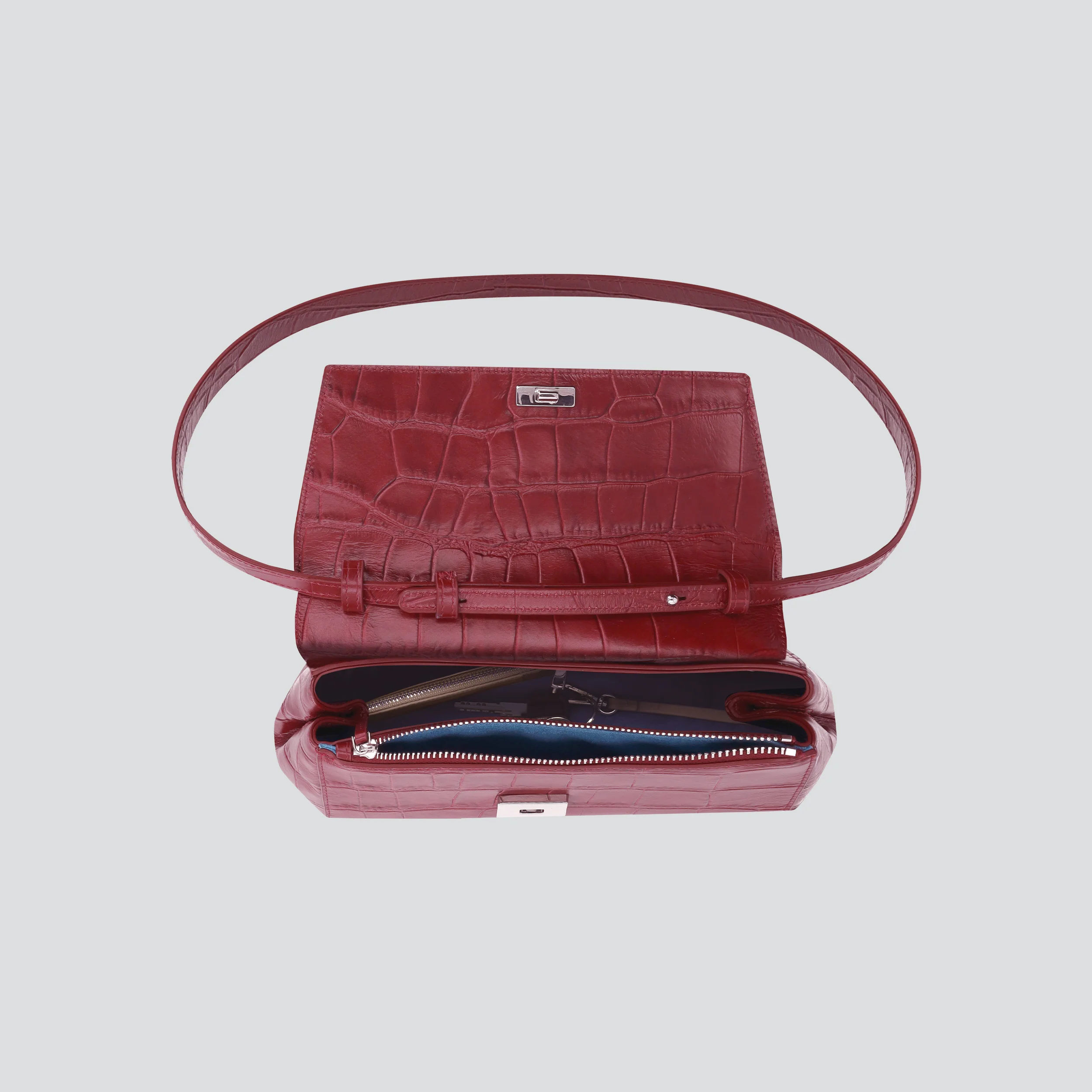 Ikon Clutch - soft croco dahlia red - Image 3