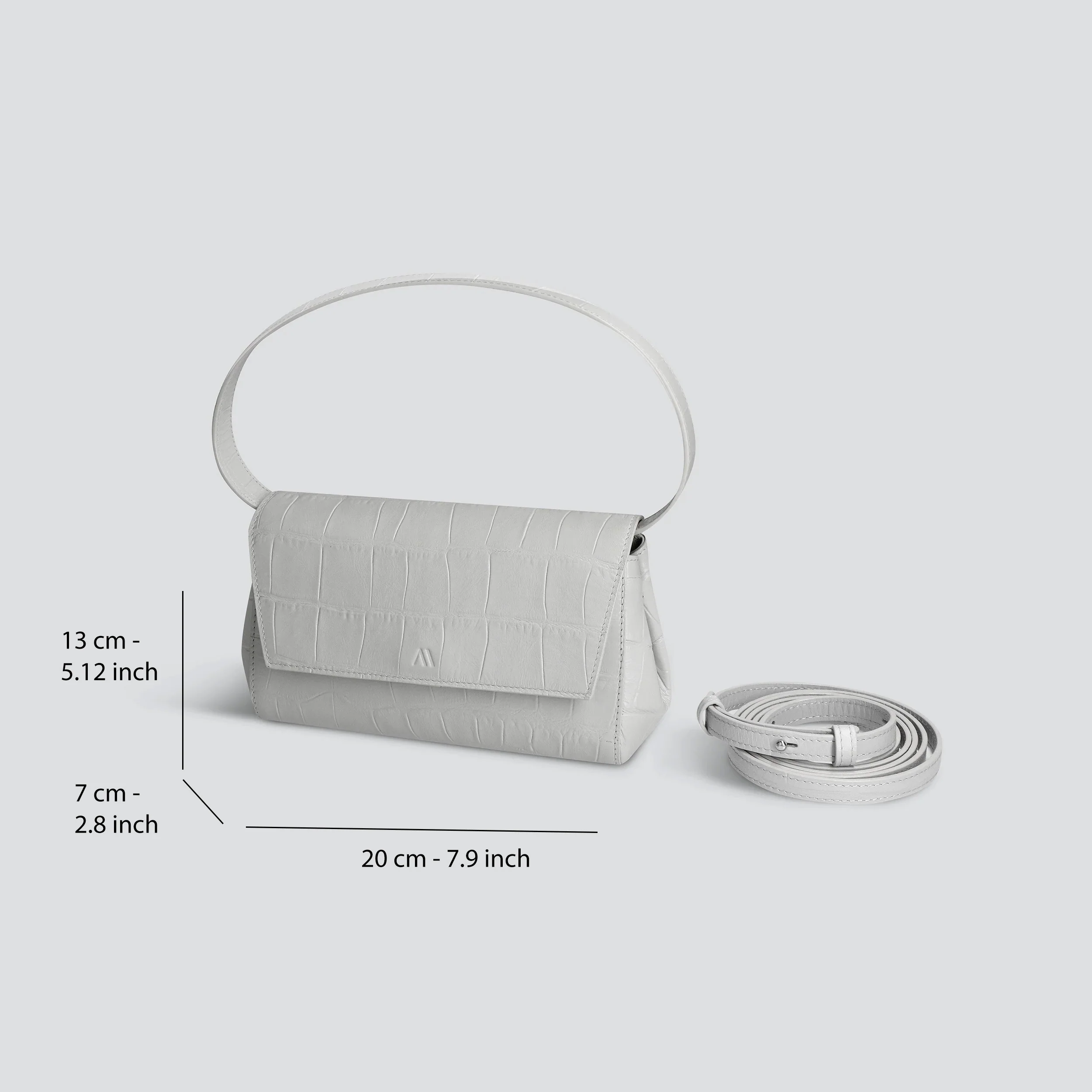 Ikon Clutch - soft croco light grey - Image 4