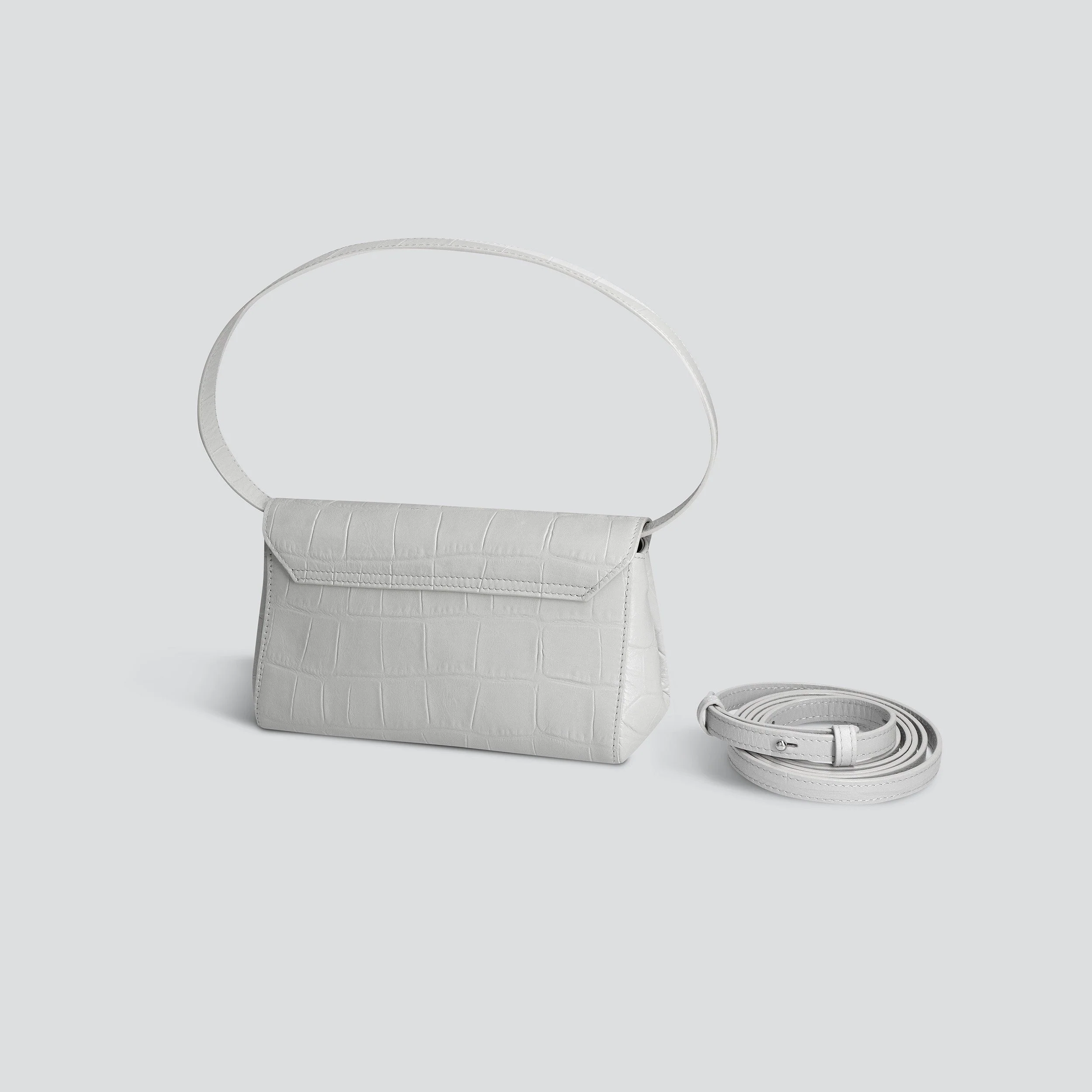Ikon Clutch - soft croco light grey - Image 5