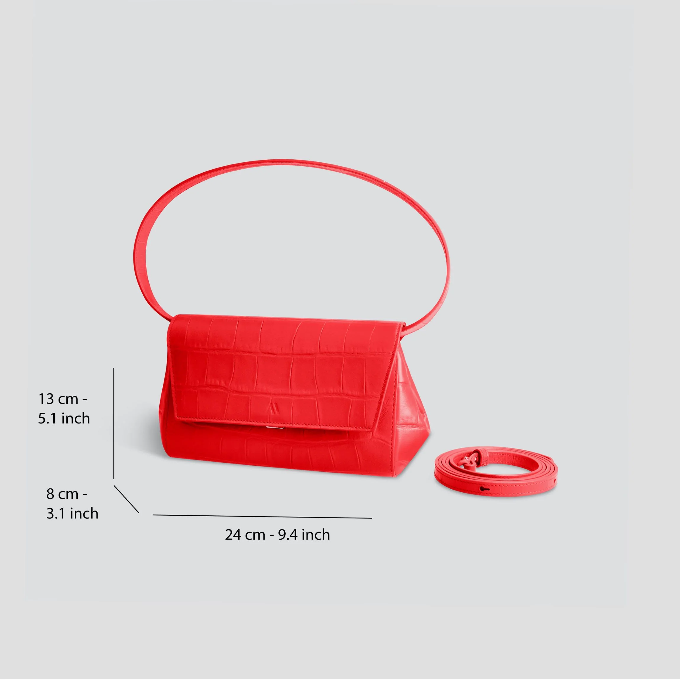 Ikon Clutch - soft croco poppy red - Image 4