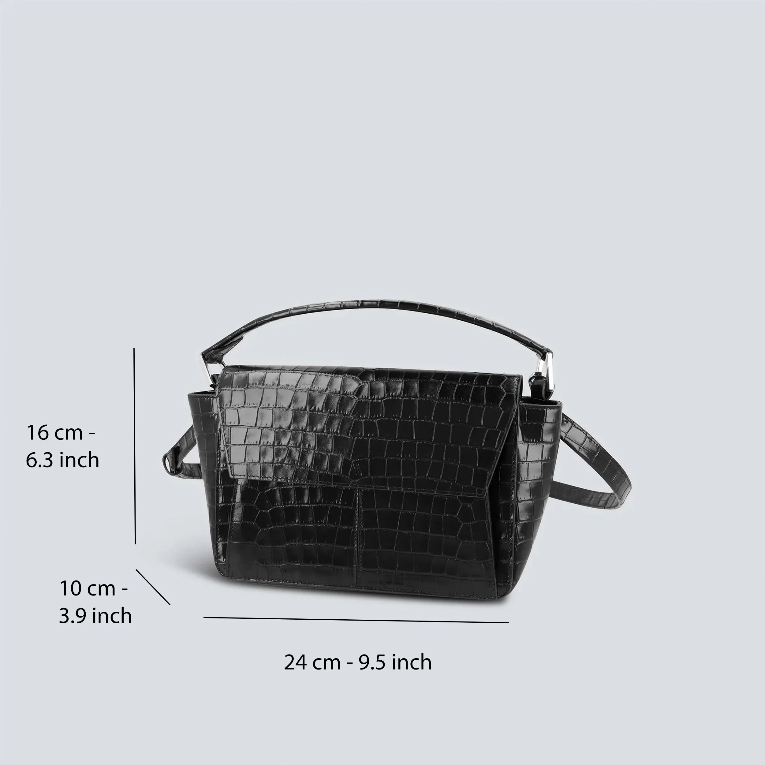 Ikon Shoulder Bag - croco black - Image 4