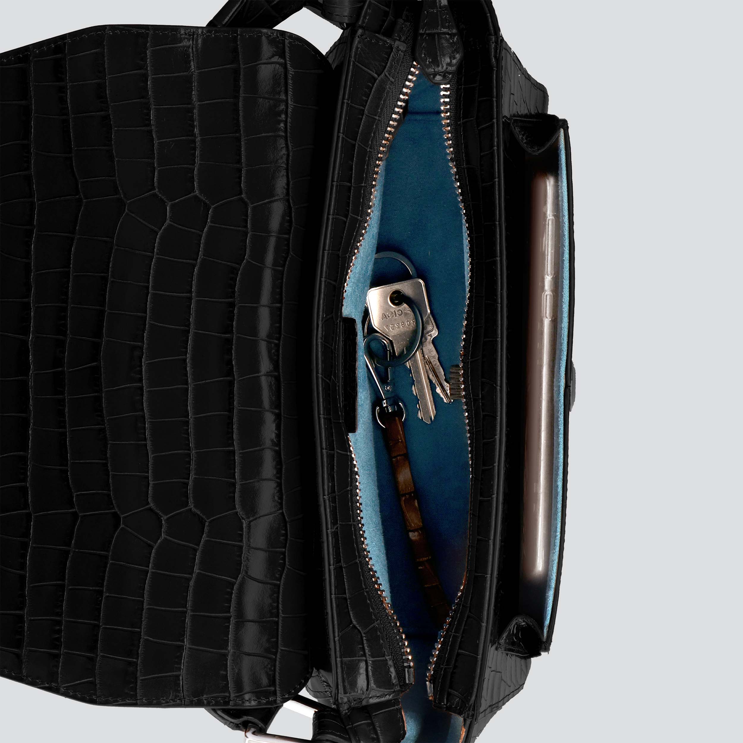 Ikon Shoulder Bag - croco black - Image 5
