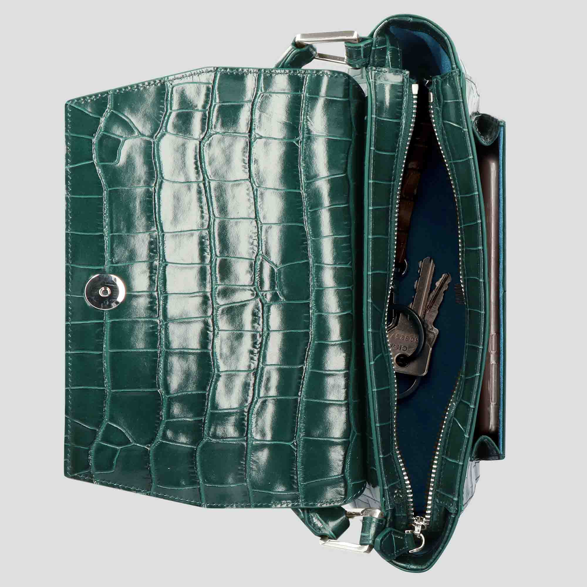 Ikon Shoulder Bag - croco pine green - Image 4