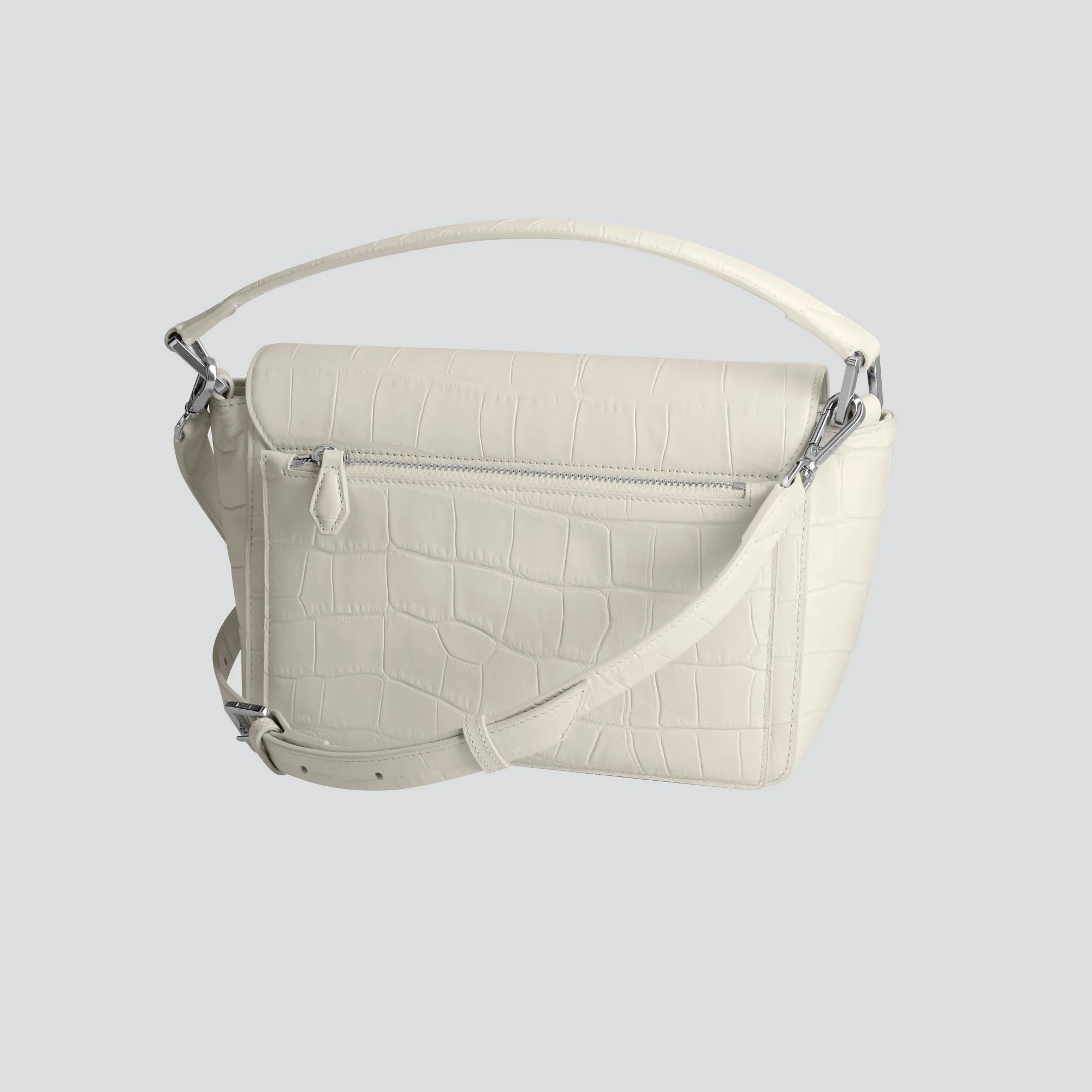 Ikon Shoulder Bag - soft croco chalk white - Image 2