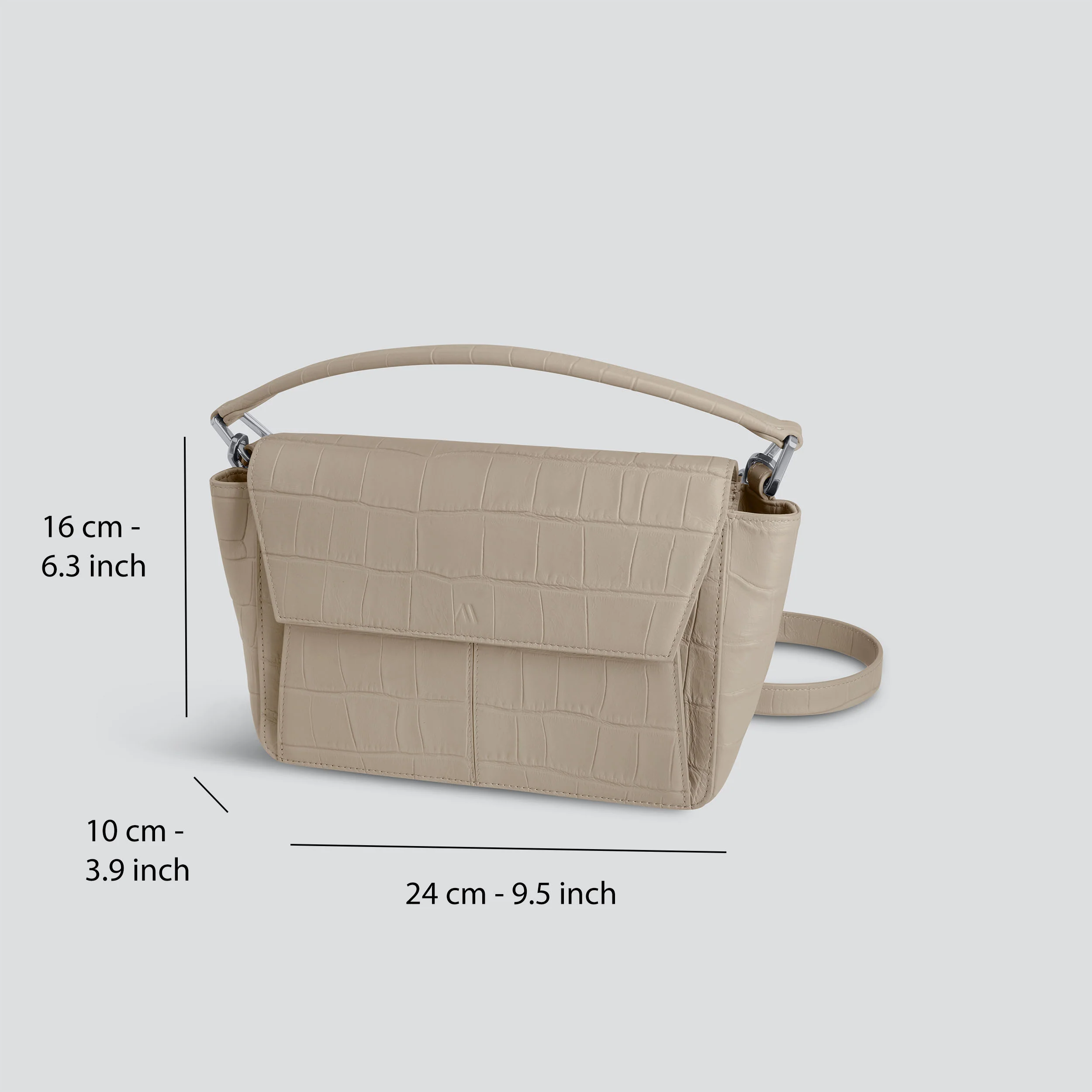Ikon Shoulder Bag - soft croco clay taupe - Image 4