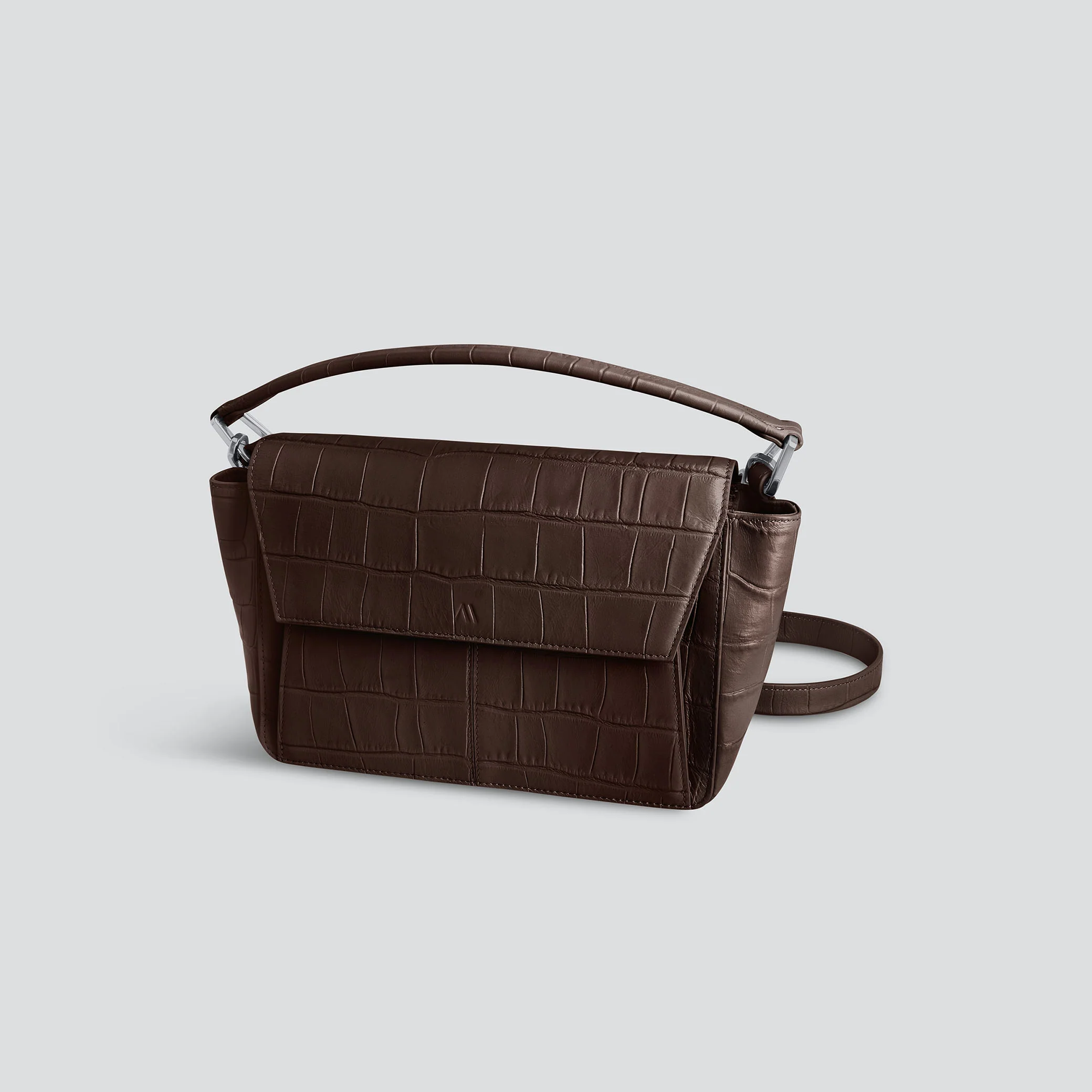 Ikon Shoulder Bag - soft croco espresso