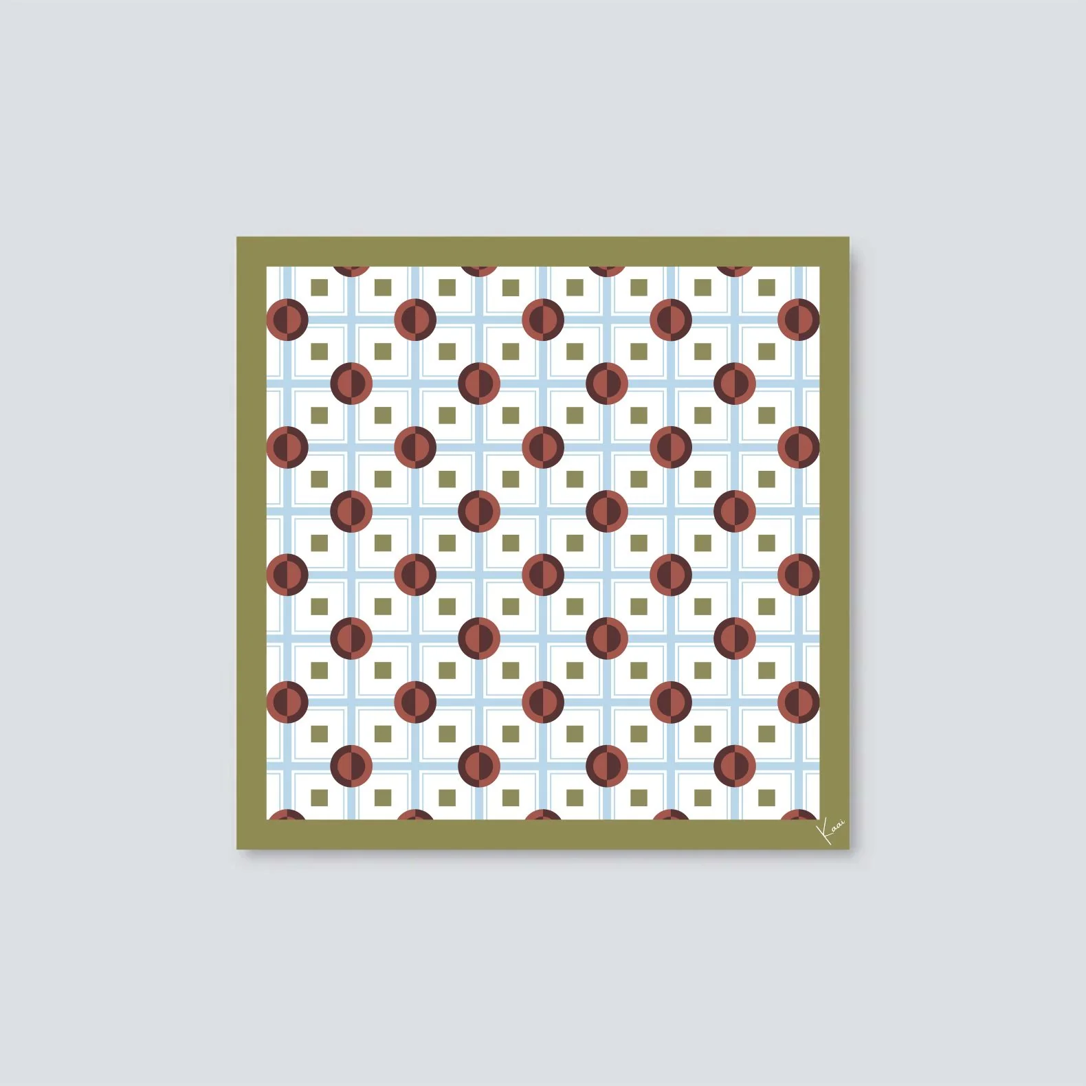 Printed Silk Square Scarf – dots brown