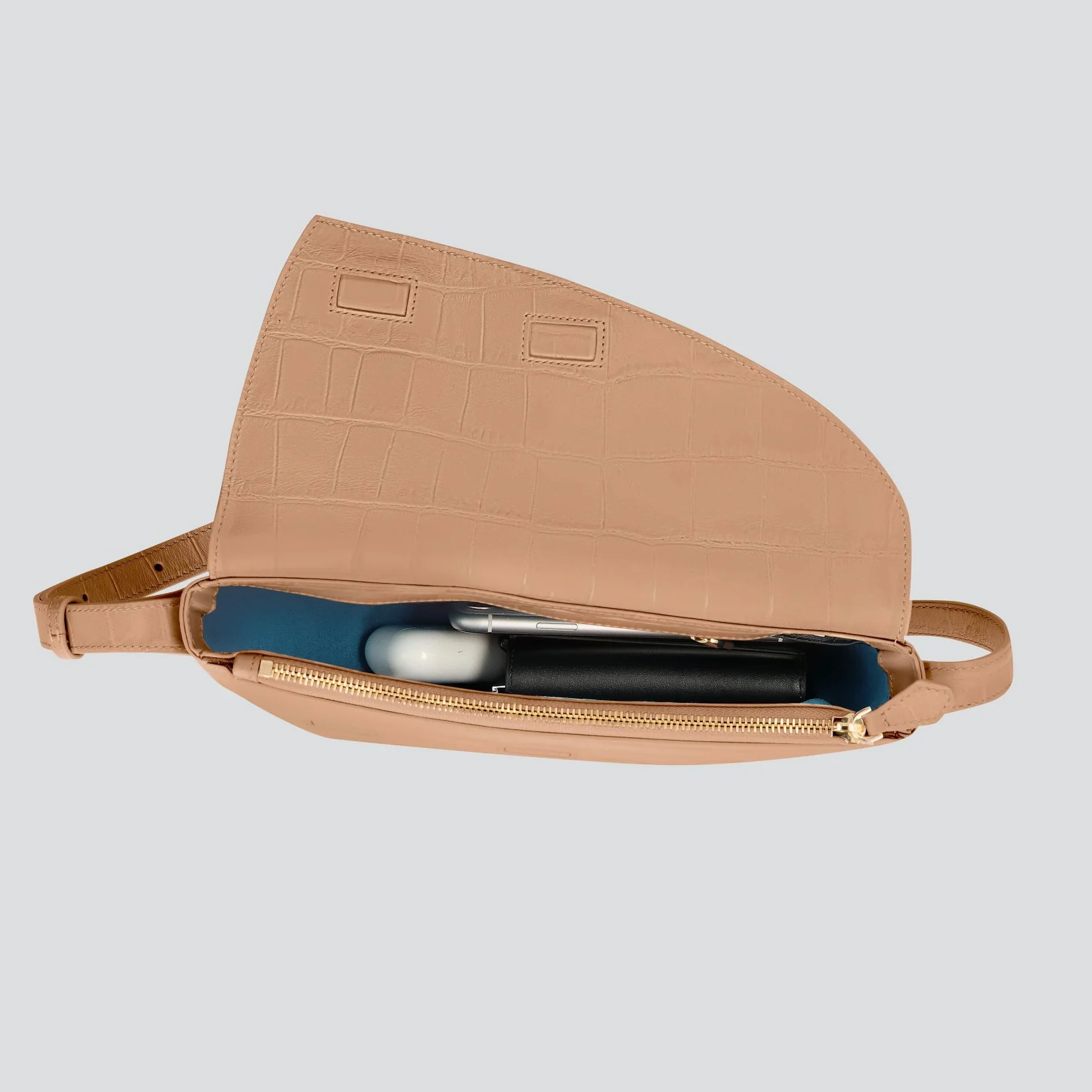 Rebel Cross Body  - soft croco cappuccino - Image 2