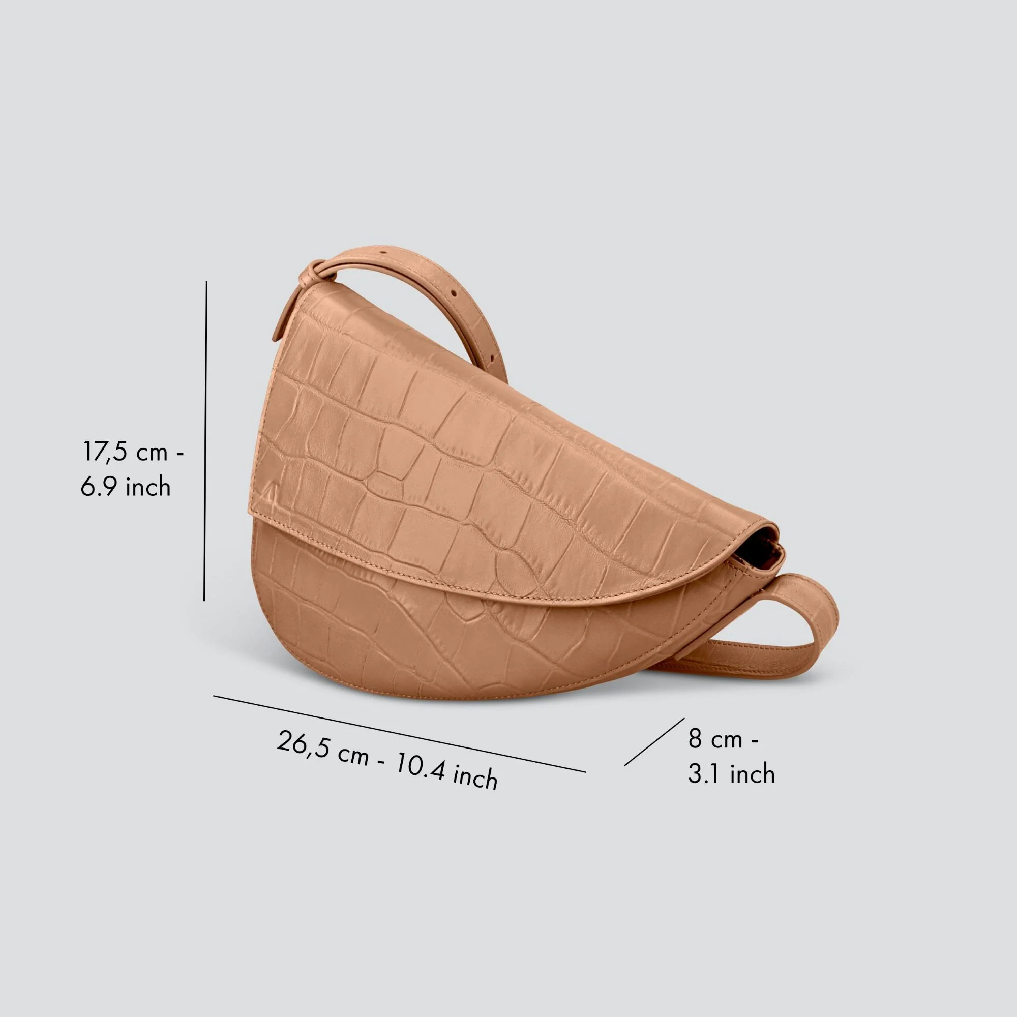 Rebel Cross Body  - soft croco cappuccino - Image 3