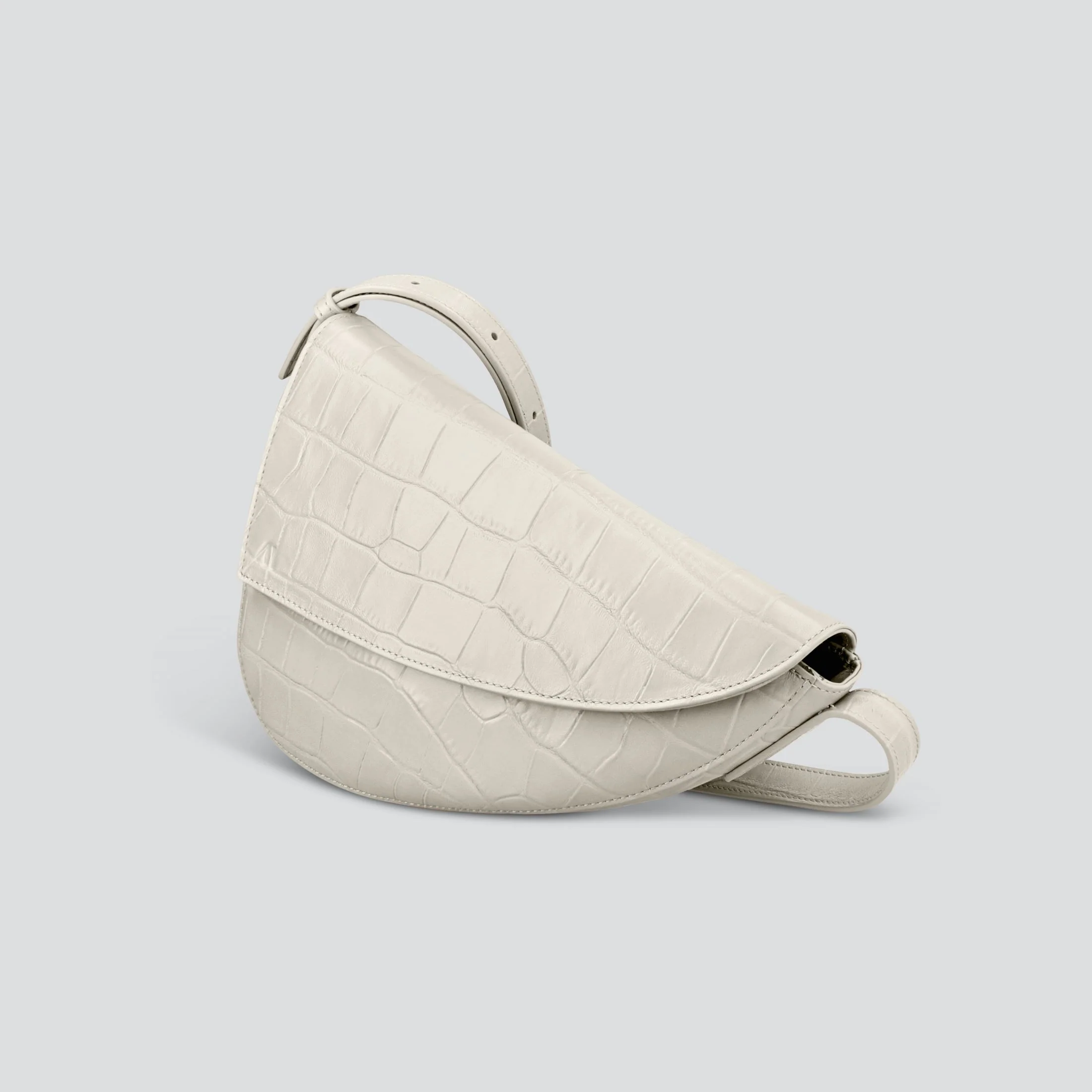 Rebel Cross Body  - soft croco chalk white