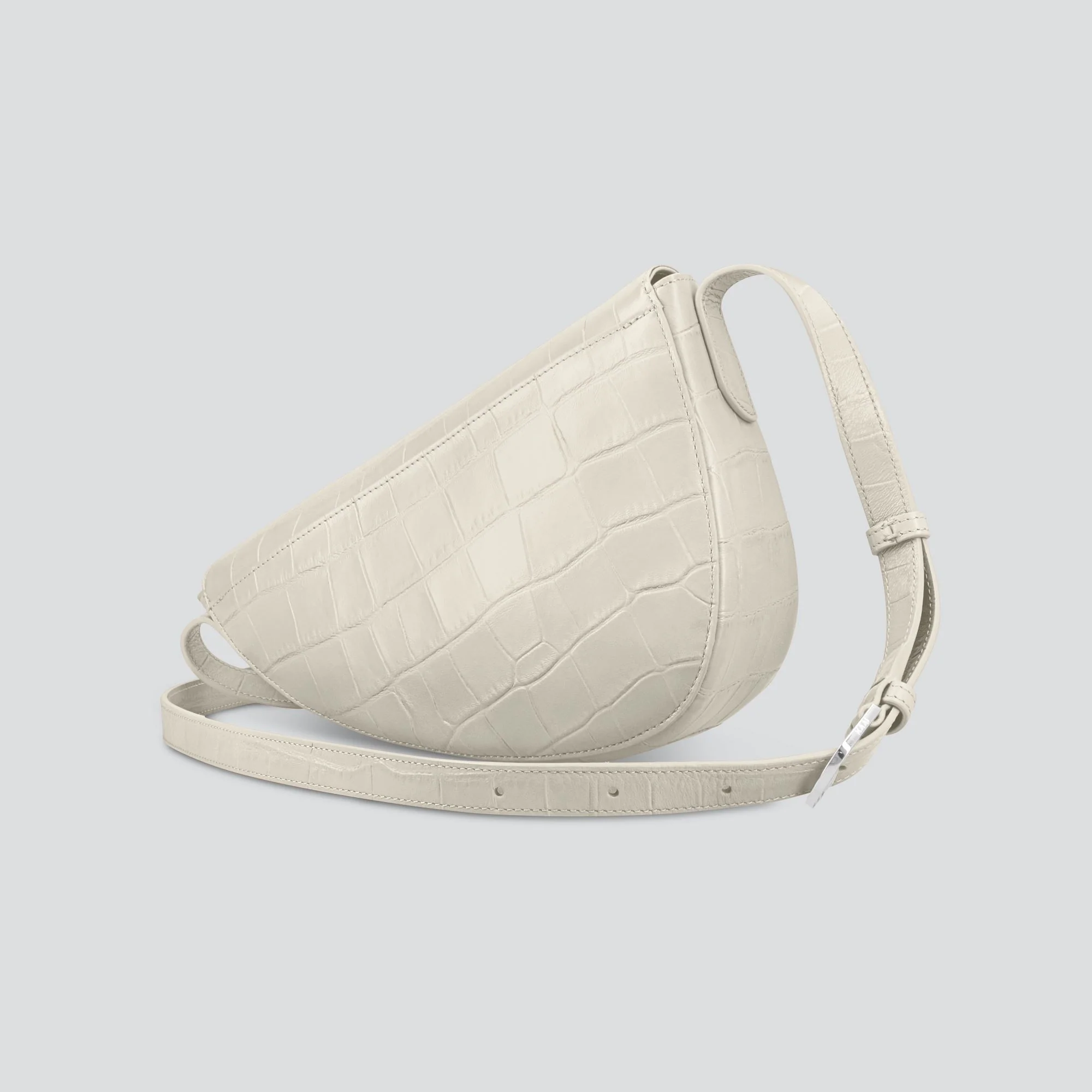 Rebel Cross Body  - soft croco chalk white - Image 4