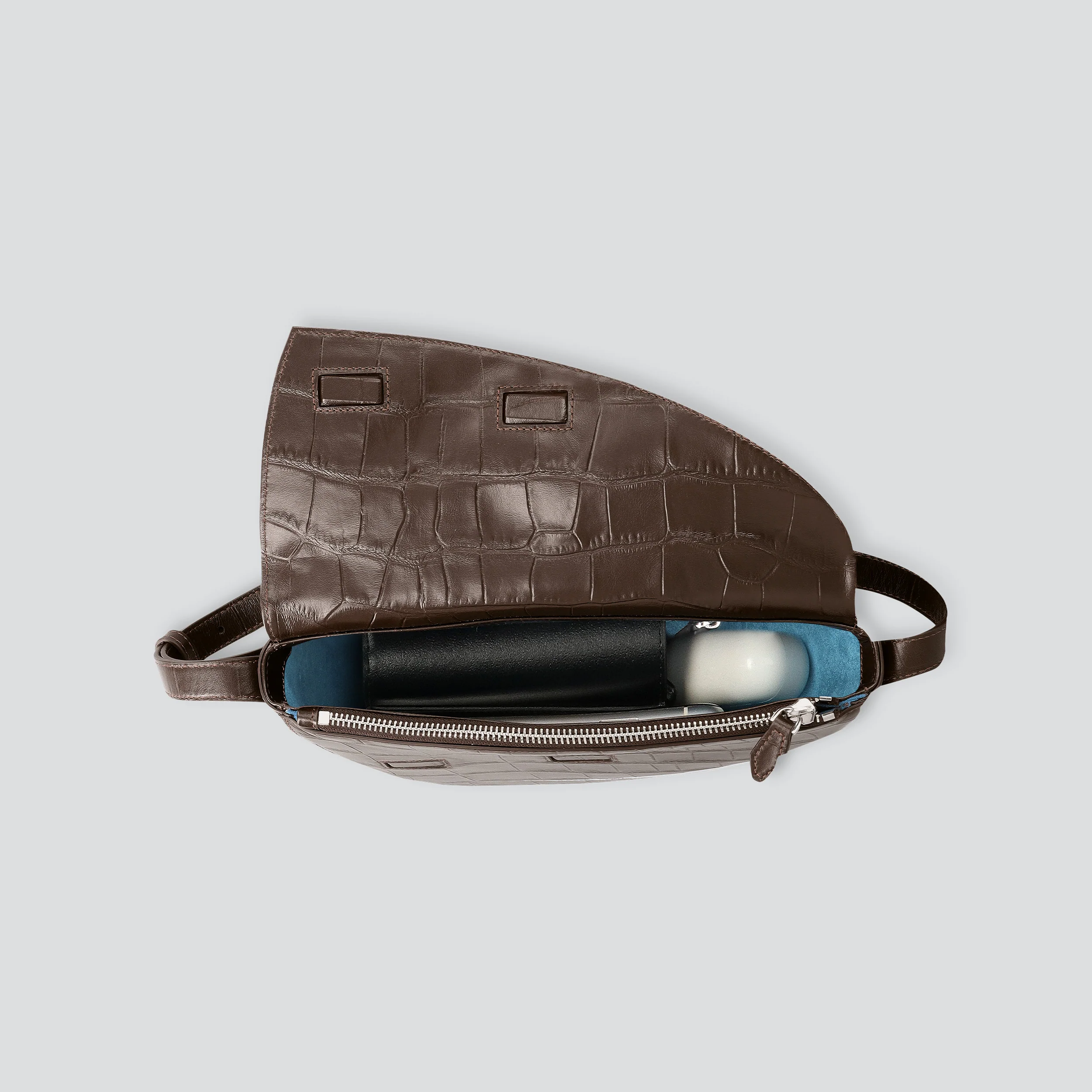 Rebel Cross Body  - soft croco espresso - Image 3