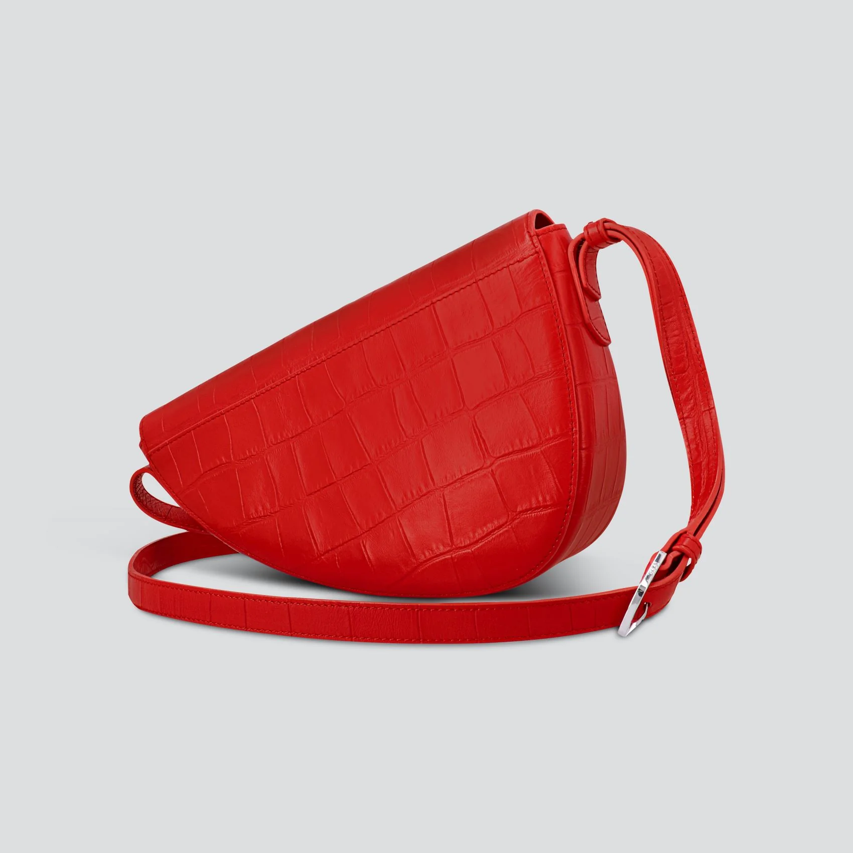 Rebel Cross Body  - soft croco poppy red - Image 4