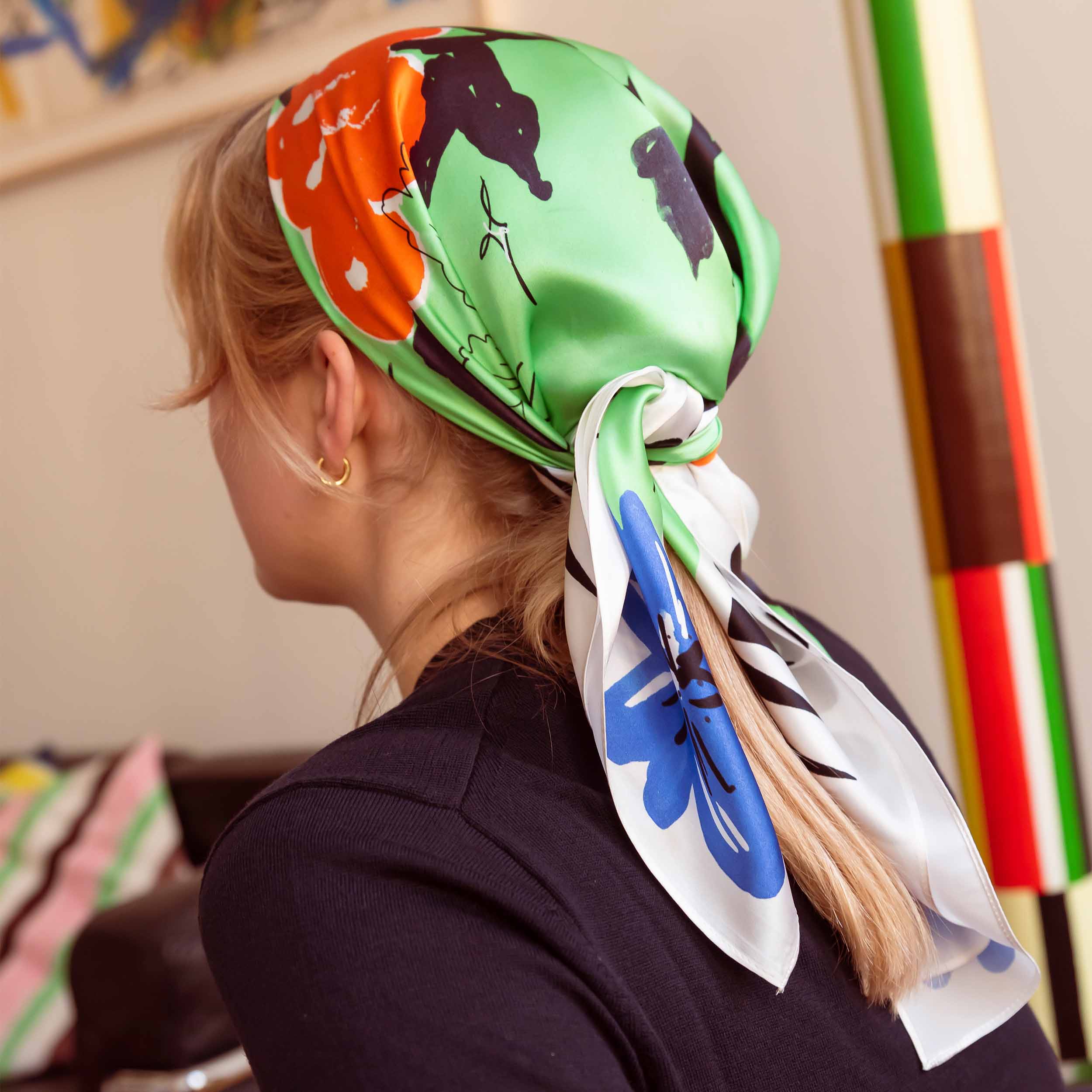 Silk square scarf by Nel M. - Image 3